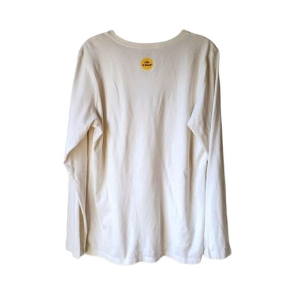 Life is Good Christmas Tree Peace Long Sleeve Soft Holiday‎ Tee Sz L - Picture 3 of 7